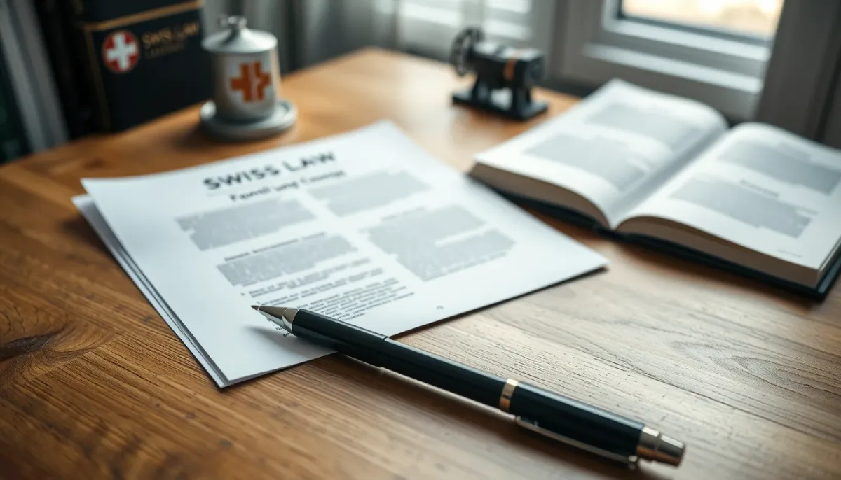 Document légal et stylo sur un bureau, symbolisant les obligations légales