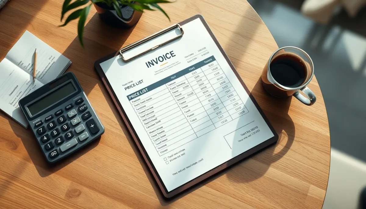 Devis et calculatrice sur un bureau, illustrant les coûts de mise hors service