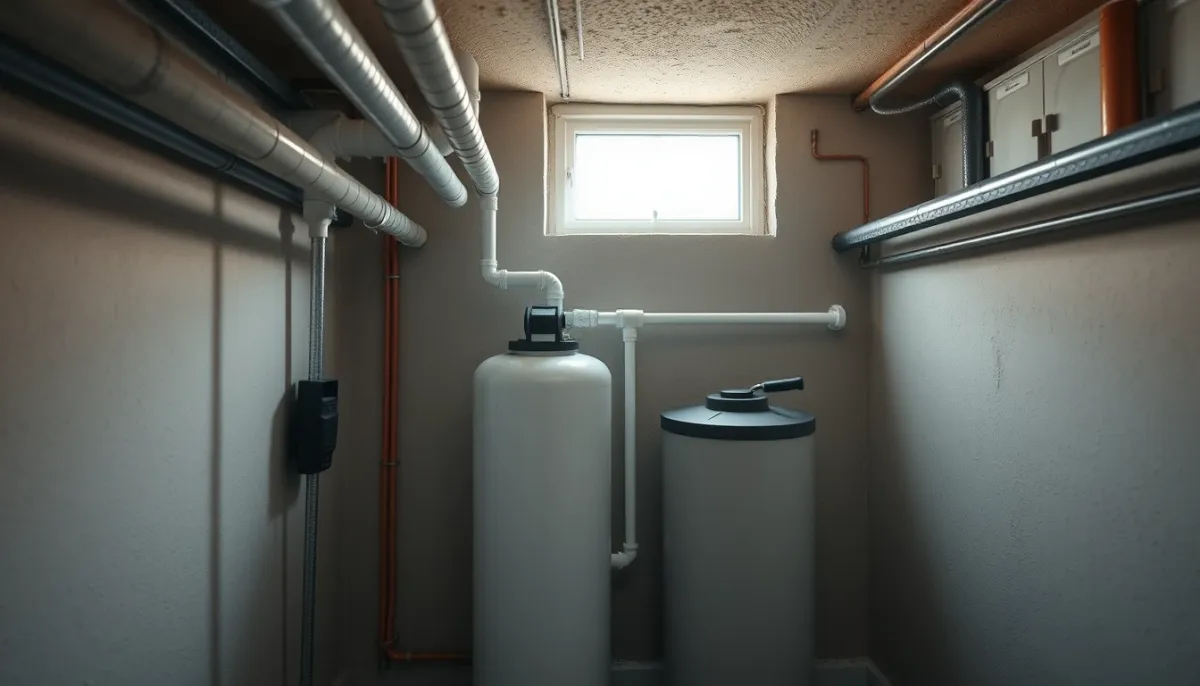 Adoucisseur d'eau installé pour prévenir le calcaire dans un boiler thermodynamique