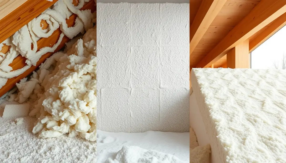 Comparaison visuelle de trois types d'isolation : combles, murs et toiture