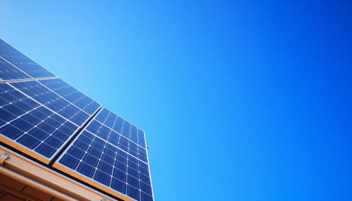 Panneaux solaires photovoltaïques installés sur un toit, gros plan sur les cellules