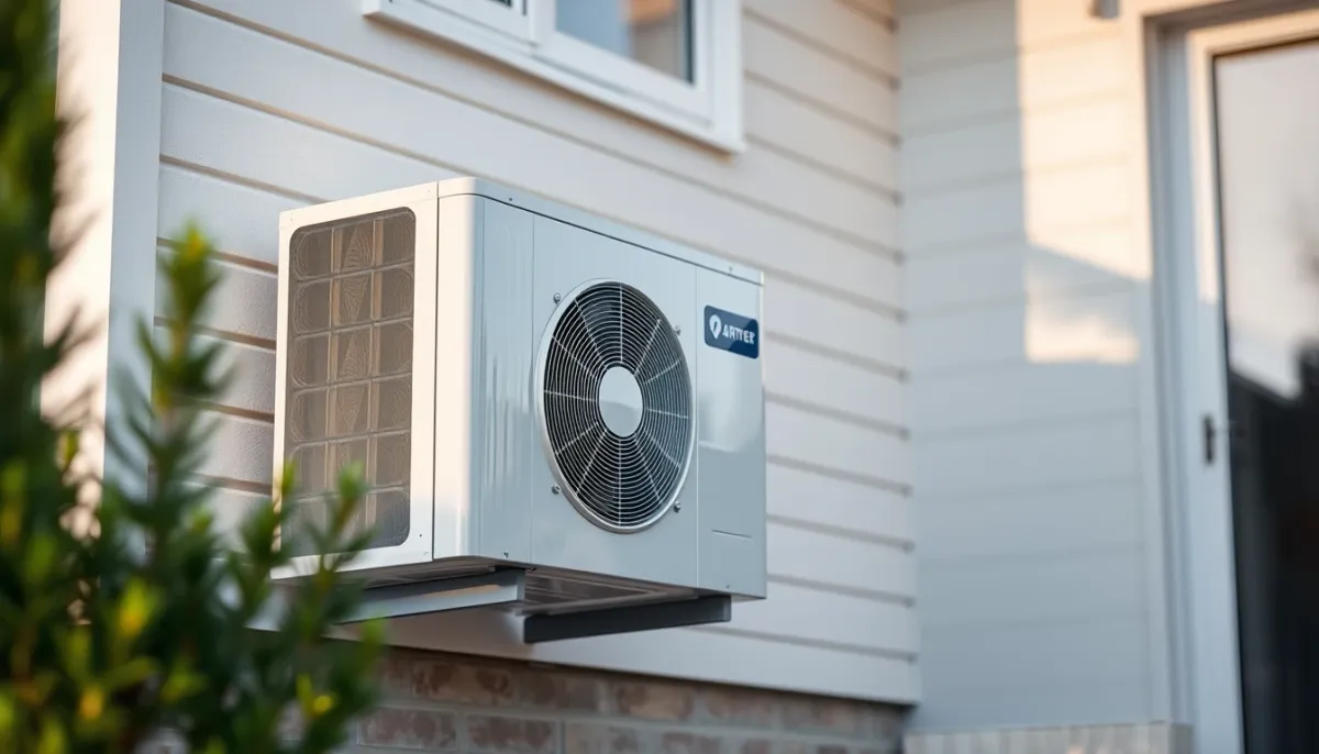 Pompe à chaleur air/eau installée à l'extérieur d'une maison