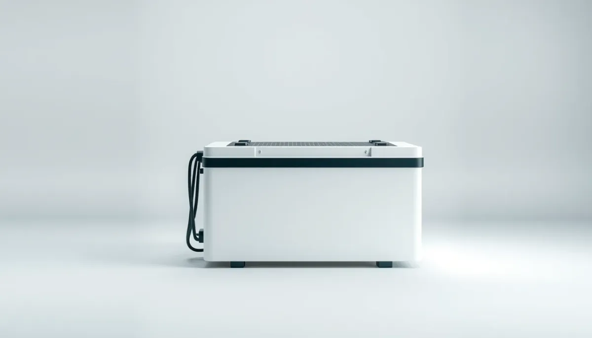 Batterie solaire lithium-fer-phosphate (LFP) de nouvelle génération, vue de face en studio