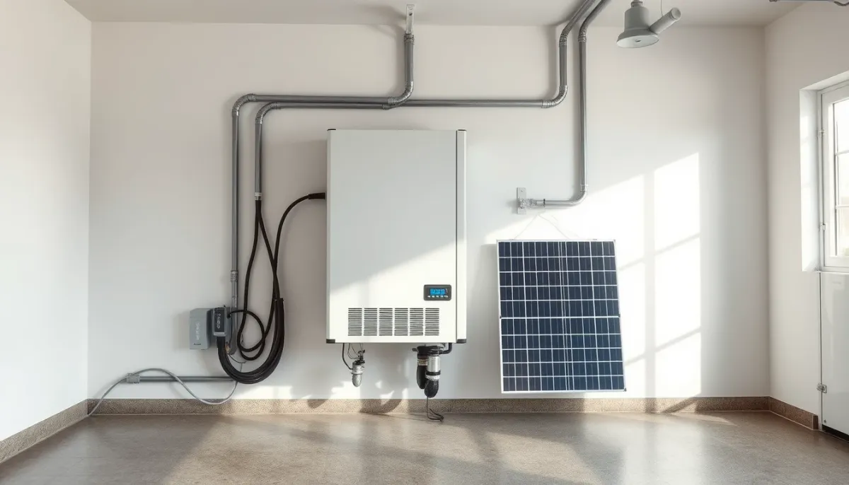 Onduleur solaire propre et bien entretenu dans un local technique